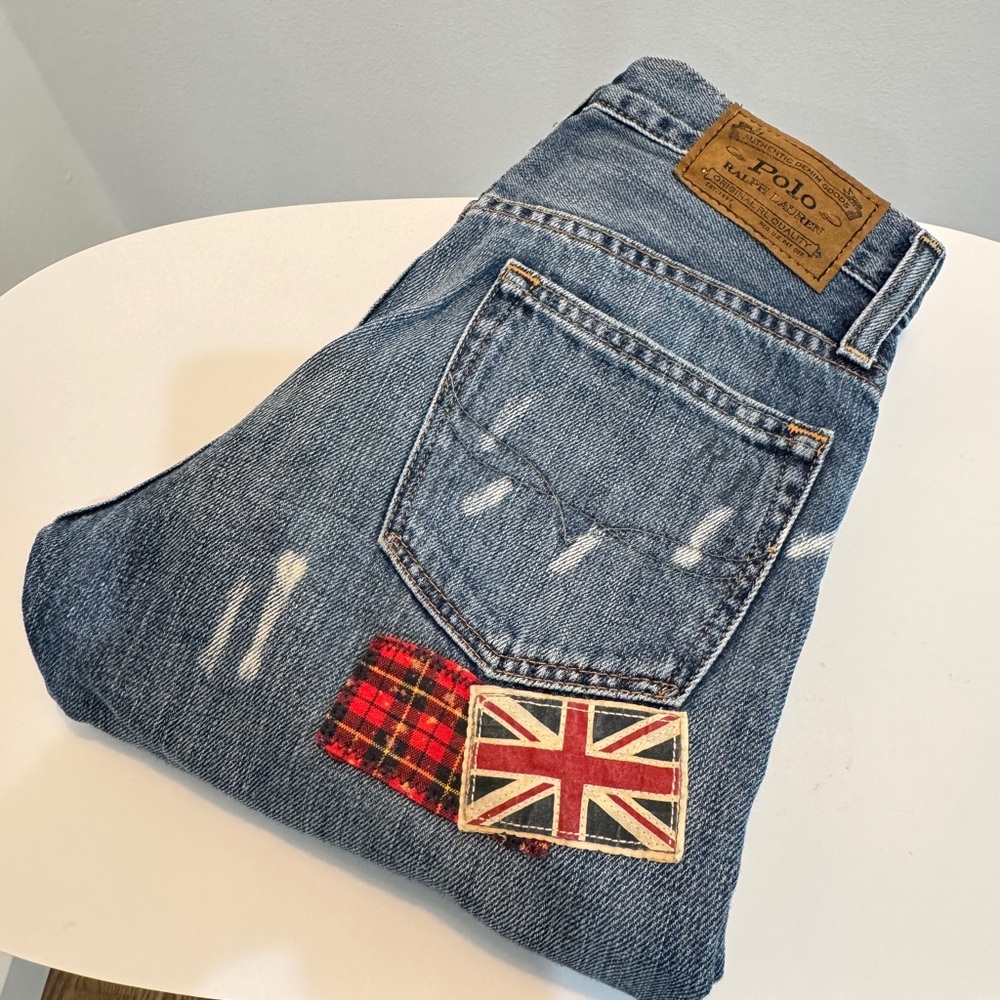 Polo Kids Patched Denim Pants Size 12/150cm